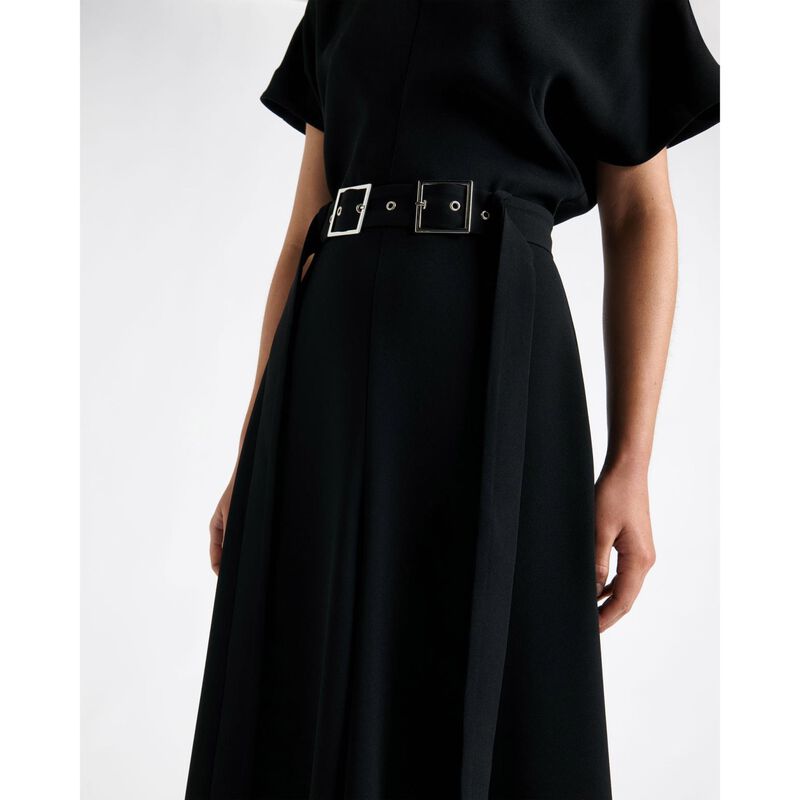 Cue Double Buckle Off Shoulder Midi Dress image number 2